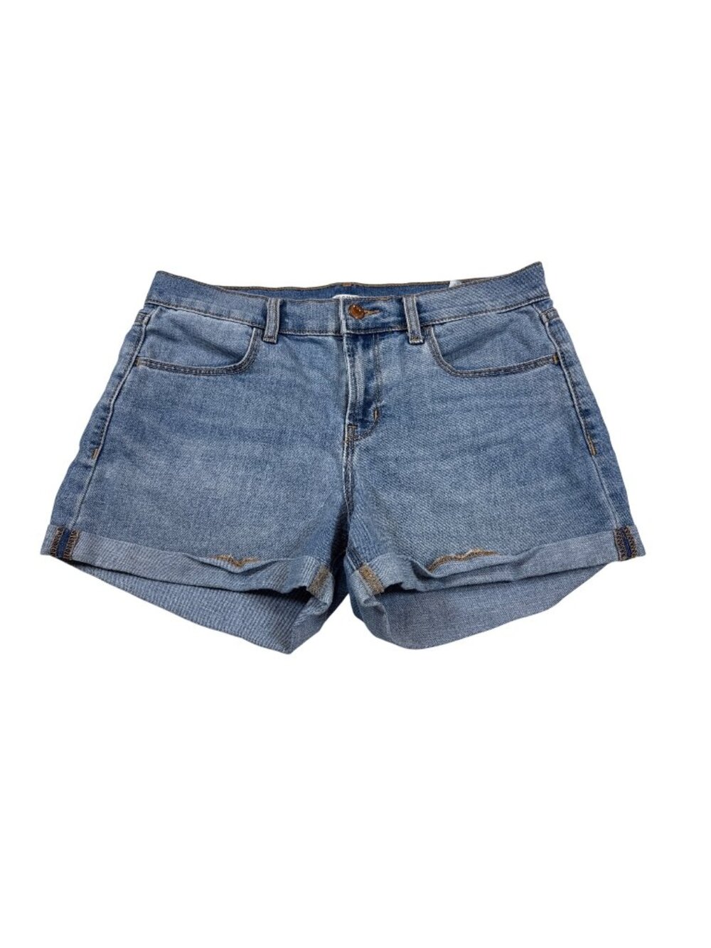 Old Navy Womens Distressed Light Wash Denim rolled cuffed Shorts Size 6 (HH649)